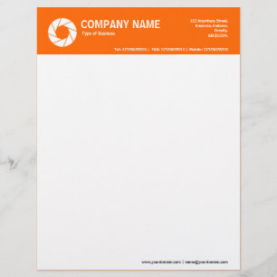 Modèle De Papier À En-tête Symbole d'ouverture en-tête couleur 2in - orange