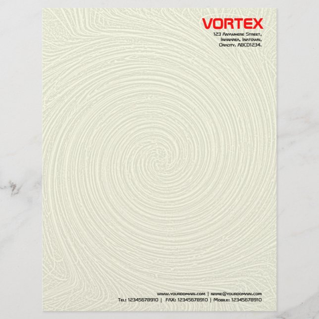 Modèle De Papier À En-tête Vortex - Jaune pâle (Devant)