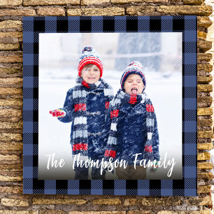 Modèle de photo à carreaux buffles simples