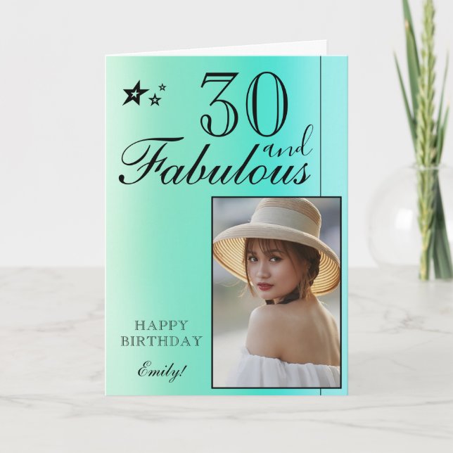 Modèle de photo d'anniversaire élégant pour 30 ans (Devant)