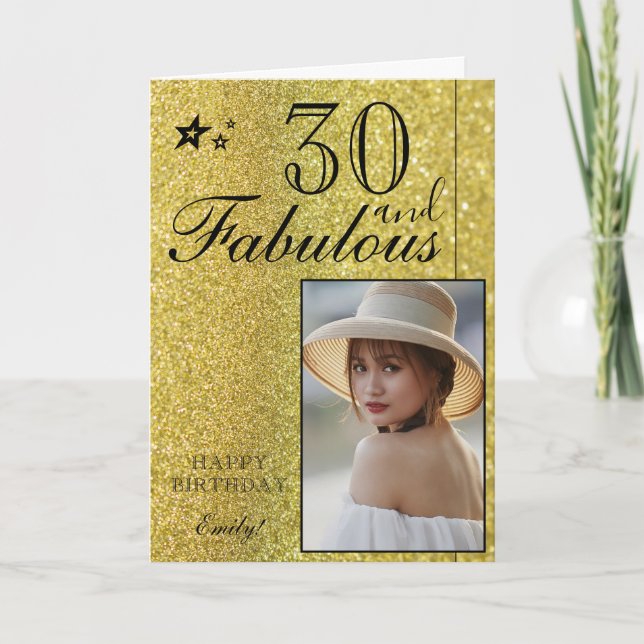 Modèle de photo d'anniversaire élégant pour 30 ans (Devant)