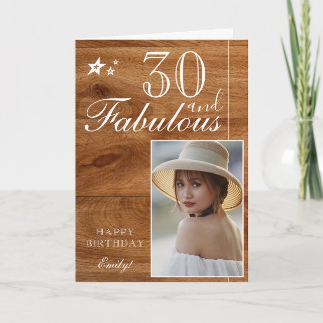 Modèle de photo d'anniversaire élégant pour 30 ans (Devant)