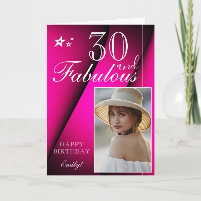 Modèle de photo d'anniversaire élégant pour 30 ans (Devant)