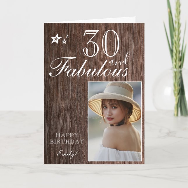 Modèle de photo d'anniversaire élégant pour 30 ans (Devant)