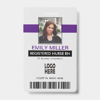 Modèle de photo de badge d'identité de salarié méd