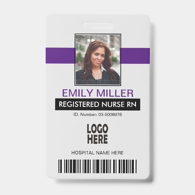 Modèle de photo de badge d'identité de salarié méd (Avant)