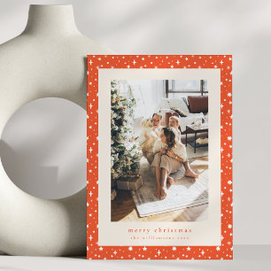 Modèle de photo de famille Noël étoilé rouille rou