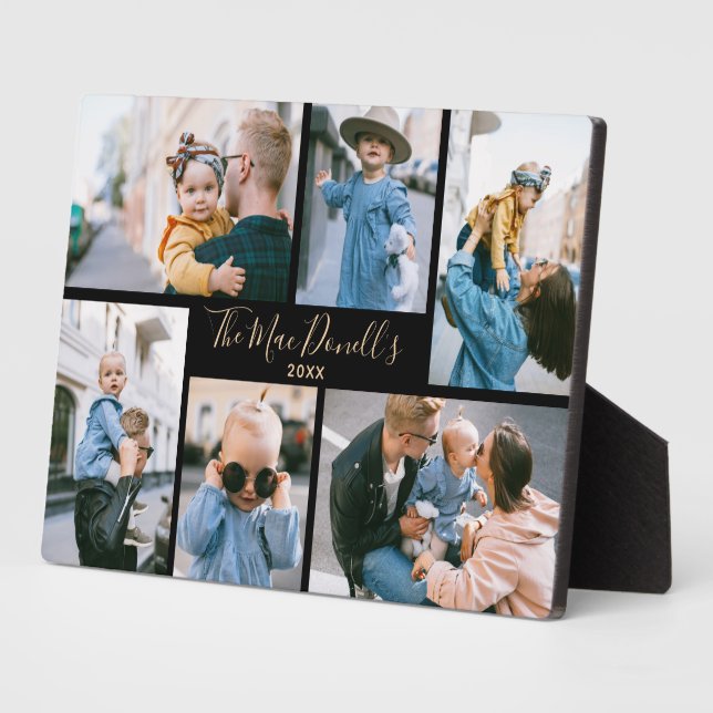 Modèle de photo de famille personnalisé sur plaque (Côté)