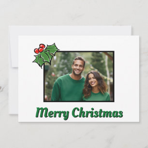 Modèle de photo de Noël au houx minimaliste modern