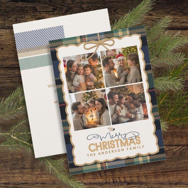 Modèle de photo de Noël avec bordure tartan ID1141 (Créateur téléchargé)