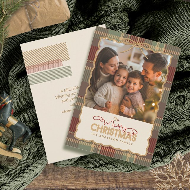 Modèle de photo de Noël avec bordure tartan ID1141 (Créateur téléchargé)