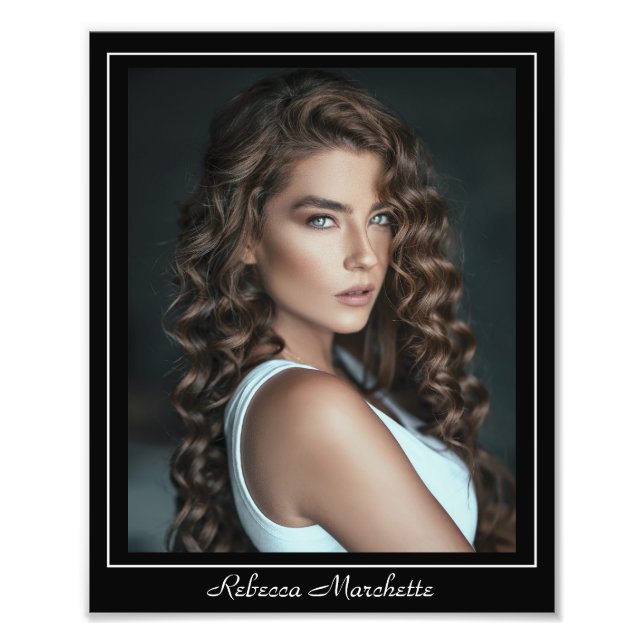 Modèle de photo de tête d'acteur 8x10 avec bordure (Devant)