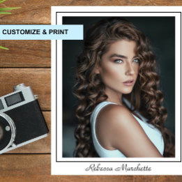 Modèle de photo de tête d'acteur 8x10 avec bordure