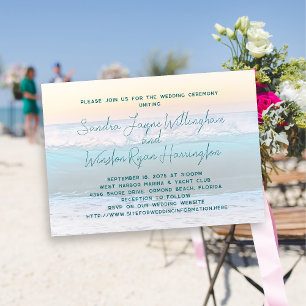 Modèle de plage Sunrise Faire-part de mariage