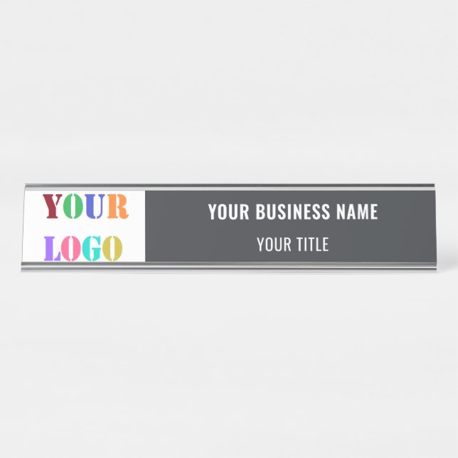 Modèle de plaque de bureau avec nom de logo person (Devant)