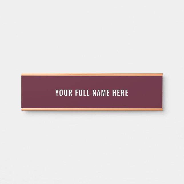 Modèle de plaque de porte à nom personnalisé Votre (Devant)