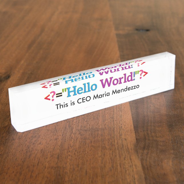 Modèle de plaque nominative pour codeur programmeu (Taille)