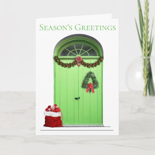 Modèle de porte verte pour les vœux de la saison d (Devant)
