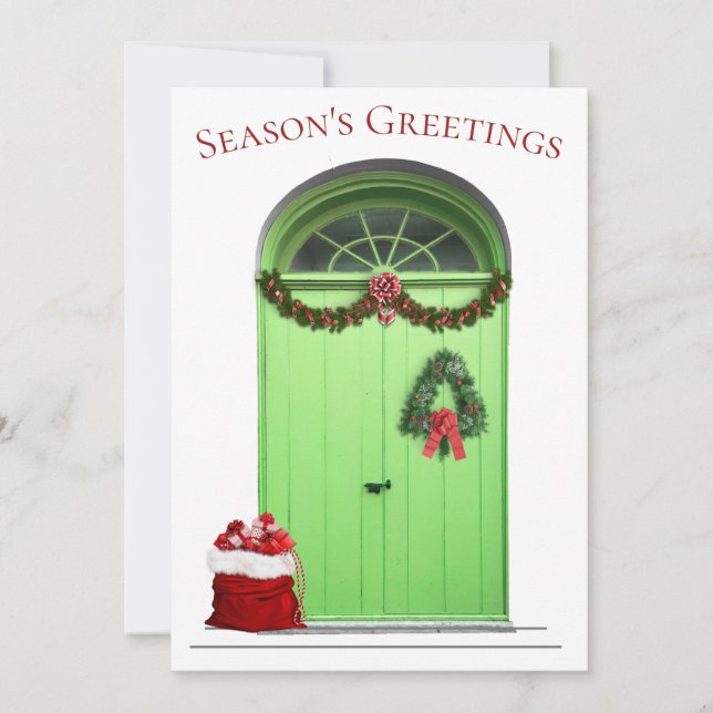 Modèle de porte verte pour les vœux de la saison d (Devant)