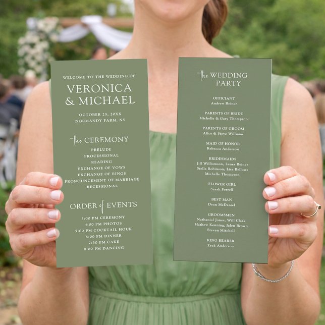 Modèle de programme de cérémonie de mariage minima (Créateur téléchargé)