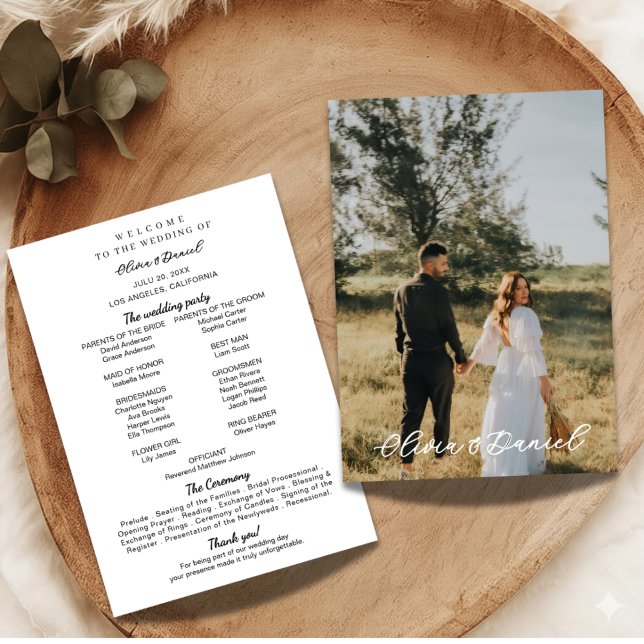 Modèle de programme de mariage photo moderne éléga (Créateur téléchargé)