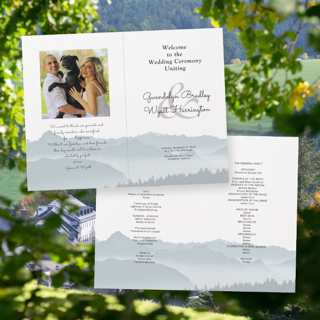 Modèle de programme de photo de mariage pliant Mon (Créateur téléchargé)