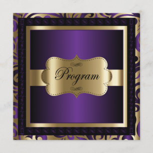 Modèle de programme Purple & Gold Metallic