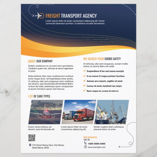 Modèle de prospectus pour agence de transport de m (Devant)