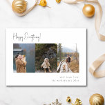 Modèle de quatre multi-photos avec écriture manusc<br><div class="desc">Carte de vacances avec quatre multi-photos et écriture manuscrite minimaliste</div>