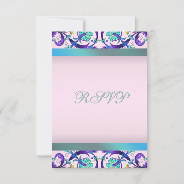 Modèle de réponse bleu sarcelle violet rose (Devant)