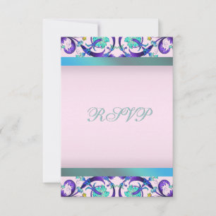 Modèle de réponse bleu sarcelle violet rose