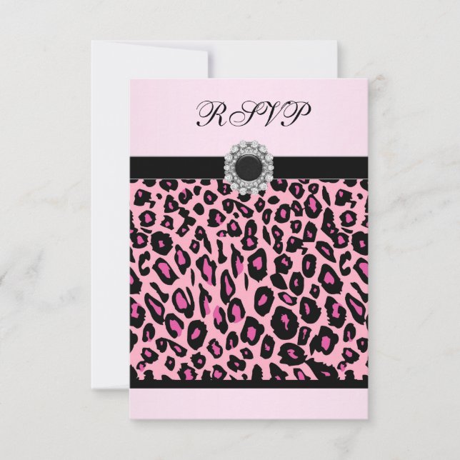 Modèle de réponse RSVP Pink Leopard (Devant)