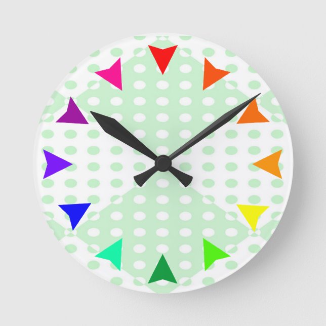 Modèle de roue couleur Abstrait Horloge murale (Recto)