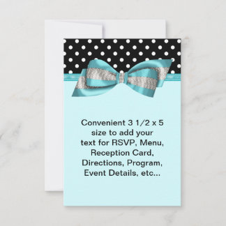 Modèle de RSVP bleu sarcelle à pois noirs