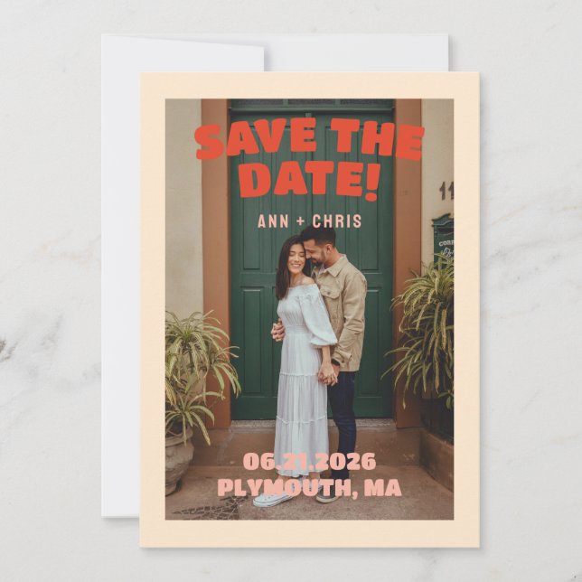 Modèle de Save the Date gras | Mariage modifiable  (Devant)