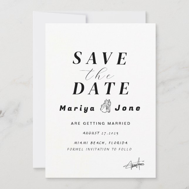 Modèle de Save the Date Recto-Verso, Invitation (Devant)