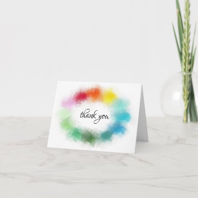 Modèle de script coloré abstrait Texte de remercie (Devant)