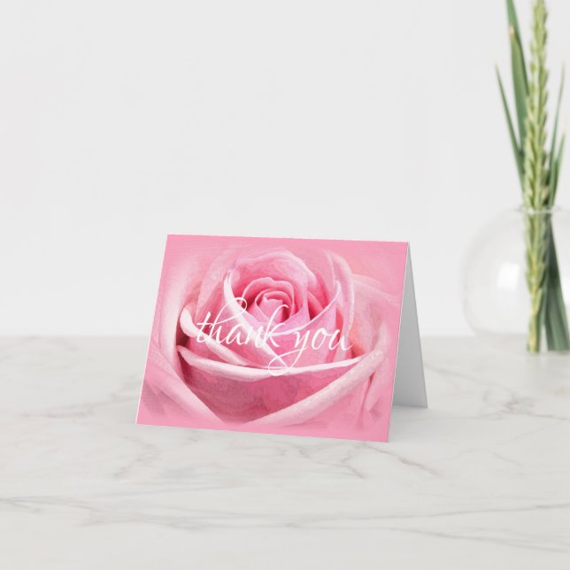 Modèle de script de remerciement Fleur de rose aqu (Devant)