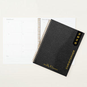 Modèle de script professionnel sur cuir noir