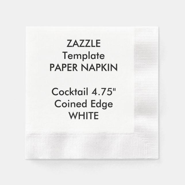 Modèle de serviette en papier à cocktail BLANC per (Devant)