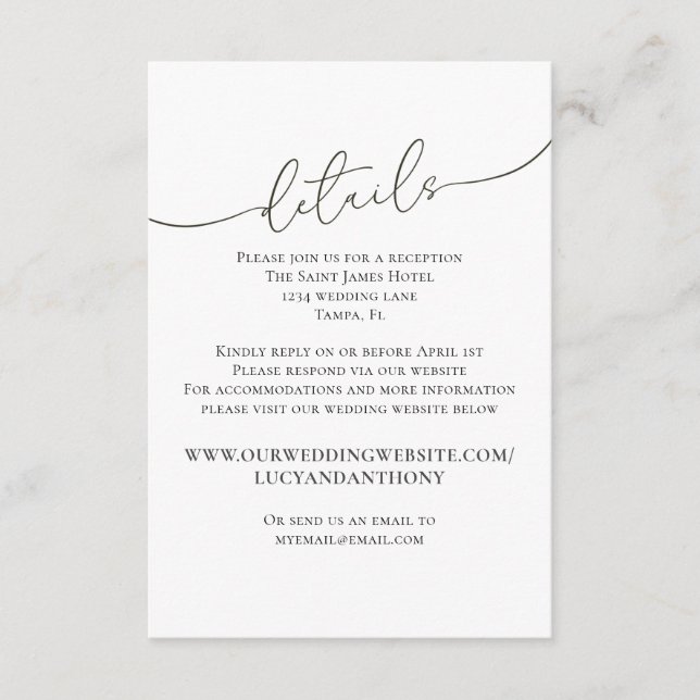 Modèle de site Web de détails de mariage simple mi (Devant)