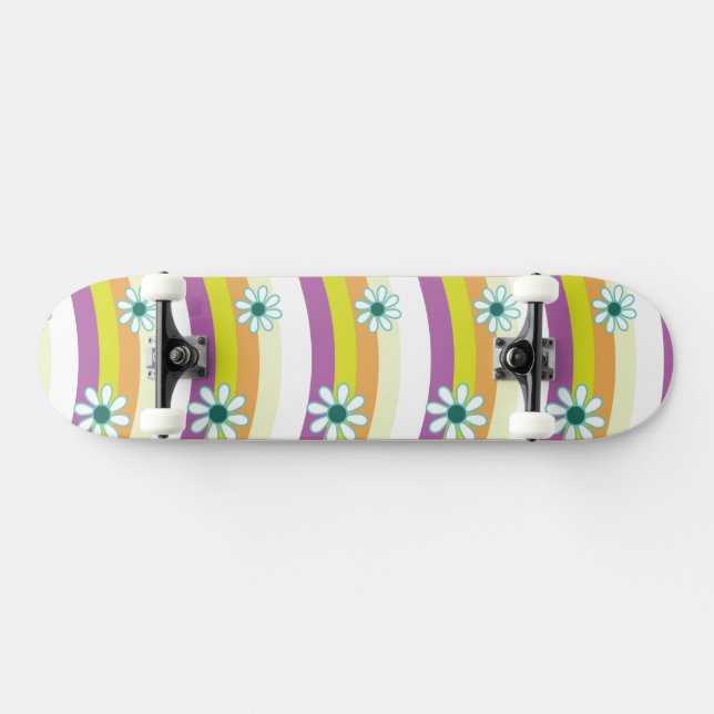Modèle de skateboard floral Groovy (Horz)