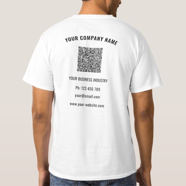 Modèle de T-shirt d'affaires avec logo et code QR (Dos)