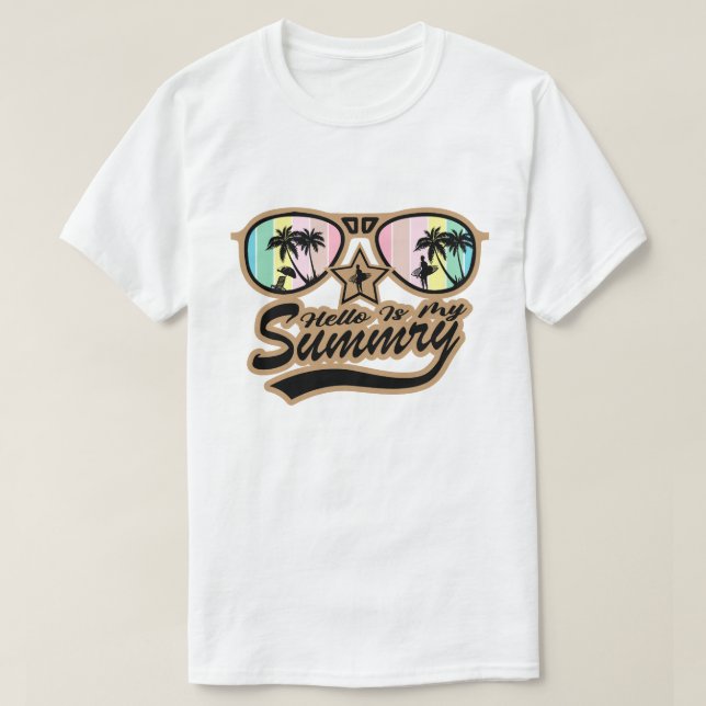 modèle de t-shirt en verre soleil summery (Design devant)