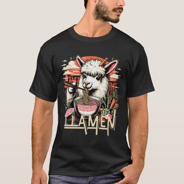 Modèle de t-shirt LLAMEN pour homme ou femme (Devant)