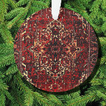 Modèle de tapis oriental en rouge foncé<br><div class="desc">Motif de tapis oriental en rouge foncé et crème - une image ancienne IMPRIMÉE sur cet ornement de cercle acrylique classique - un design intemporel avec des détails complexes d'un vieux livre - altérée et mis sur de nombreux produits par Alma Wad. Excellente option pour ceux qui veulent ajouter de...</div>