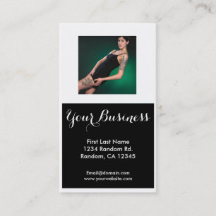 Modèle de tatouage noir vert cartes de visite pers
