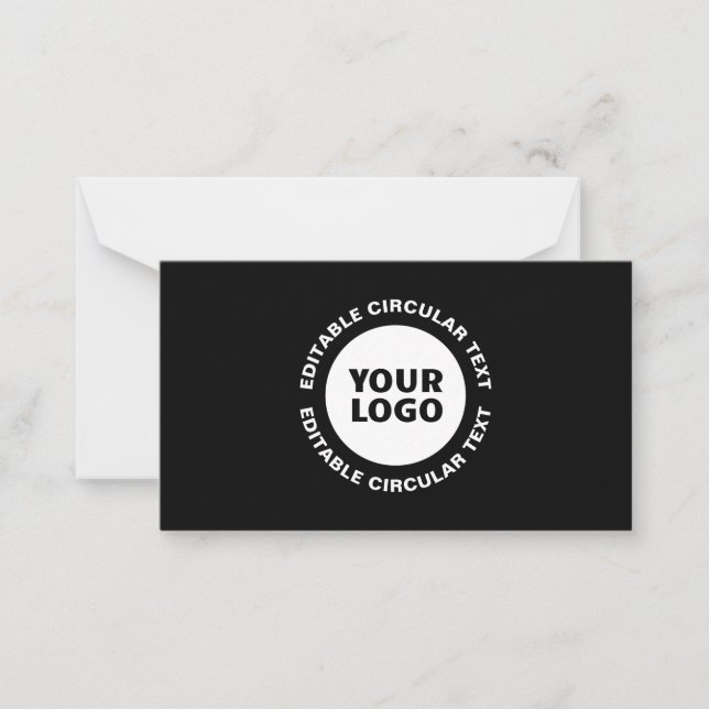 Modèle de texte circulaire éditable & votre logo (Devant)