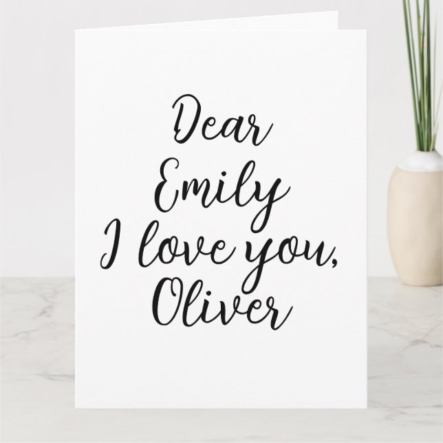 Modèle de texte Je t'aime (Devant)