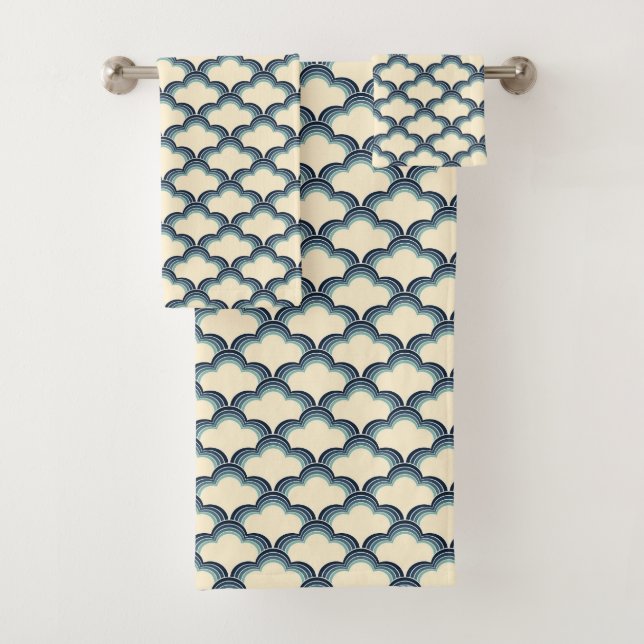 Modèle de vagues de style rétro bleu (En situation)